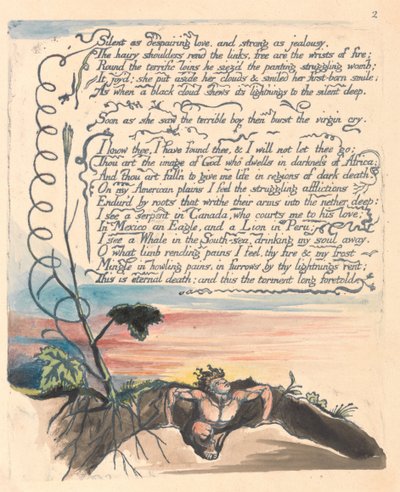 America. A Prophecy, Plate 4 by William Blake